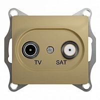 Розетка TV-SAT GLOSSA, проходная, титан | код. GSL000498 | Schneider Electric